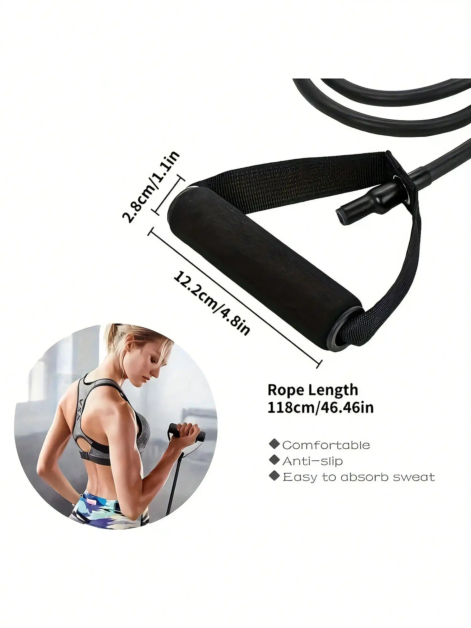 Fitnessniches resistance bands with handles displayed in a vibrant color, showcasing flexibility and grip design for workouts.