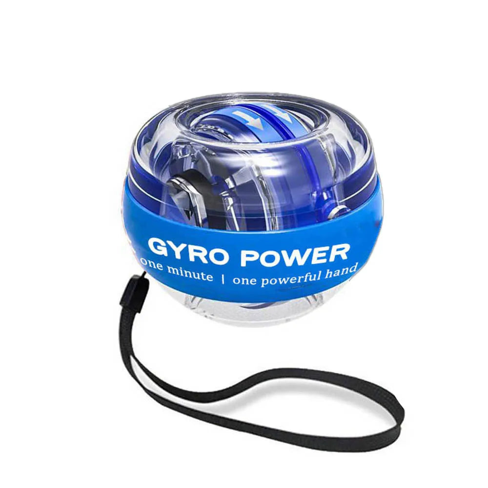 Auto-start gyroscopic wrist and forearm strengthener ball by Fitnessniches, showcasing ergonomic design and vibrant colors.