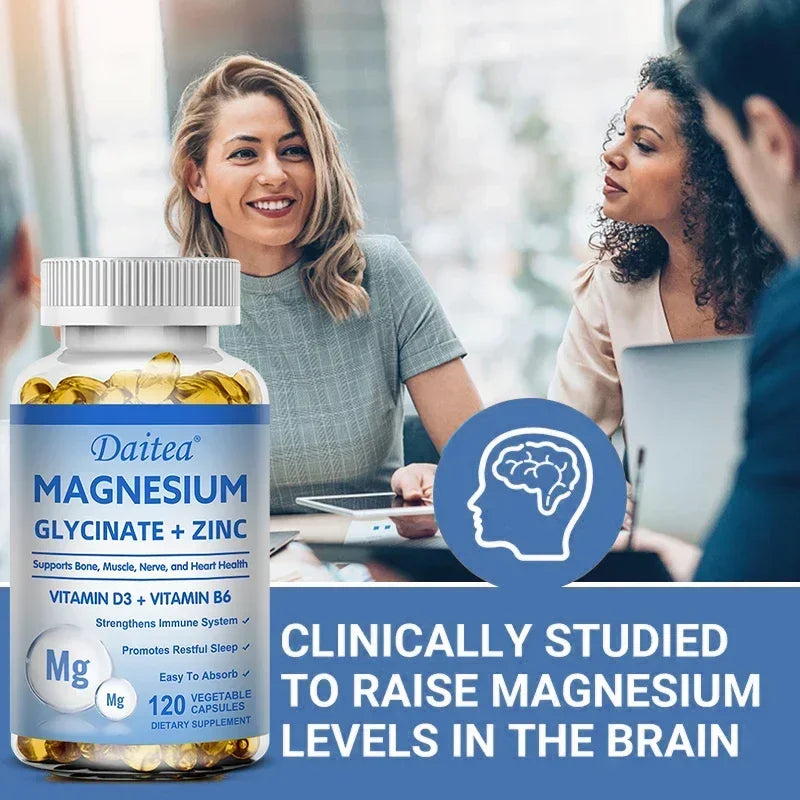 Fitnessniches Magnesium Zinc D3 Triple Formula bottle with labels showing ingredients and nutritional information.