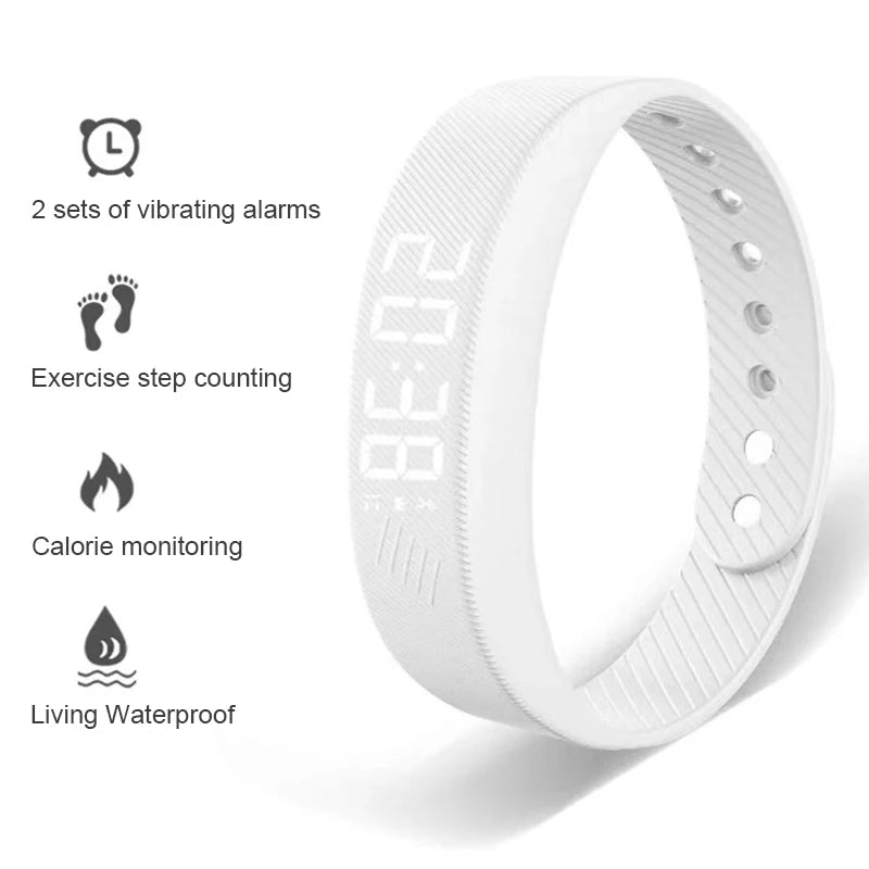 Fitnessniches Smart Bracelet with LED digital display, showcasing sleek design and fitness tracking features.