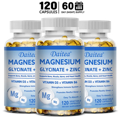 Fitnessniches Magnesium Zinc D3 Triple Formula bottle with label, showcasing supplement capsules and nutritional information.