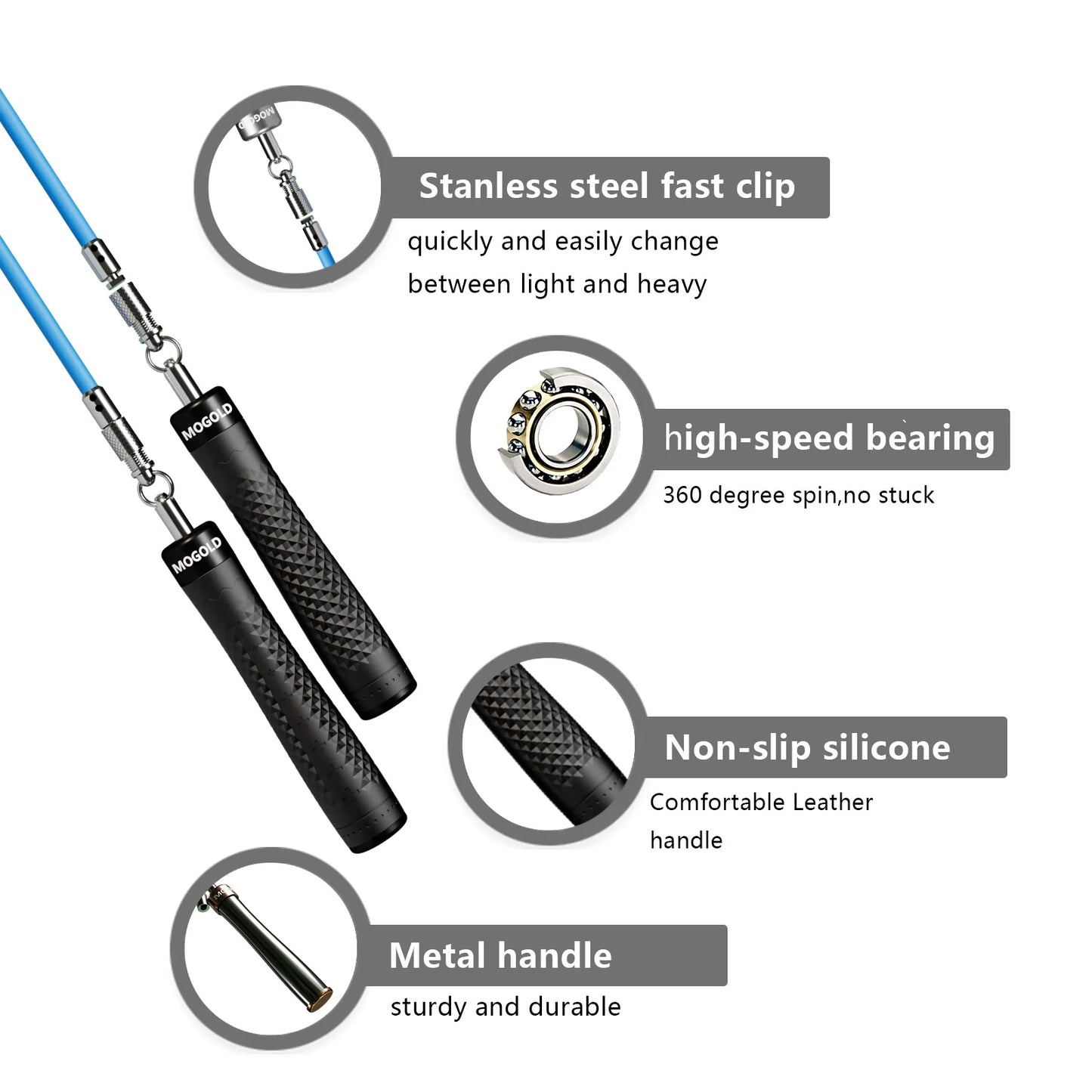 Professional weighted jump rope by Fitnessniches with soft grip handles and adjustable length for workouts.