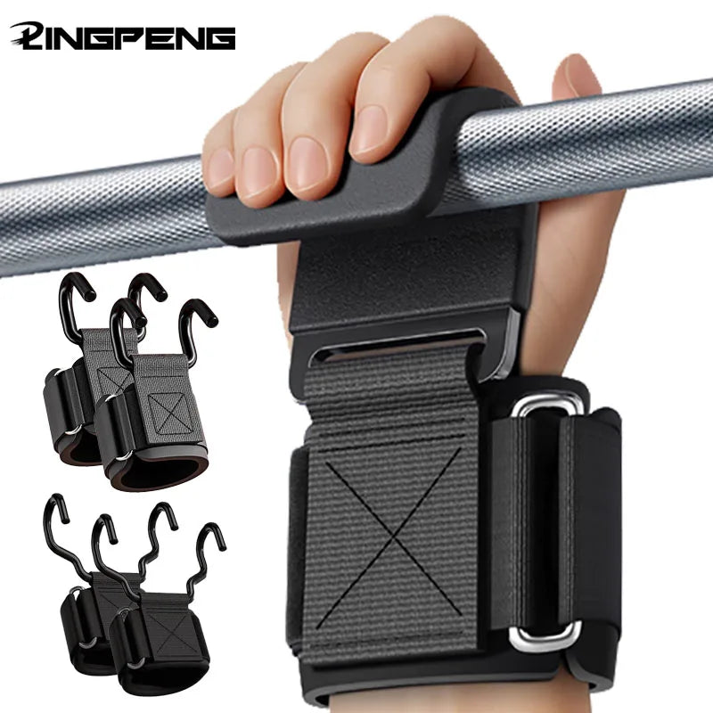 Weight Lifting Hook Grips with Wrist Wraps