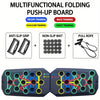Fitnessniches push-up board set featuring color-coded positions for various exercises on a flat surface.