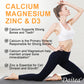 Fitnessniches Cal-Mag-Zinc + D3 supplement bottle with label showcasing complete support for bone health.