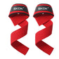 Fitnessniches weightlifting wrist straps featuring durable fabric and adjustable design for secure support during workouts.